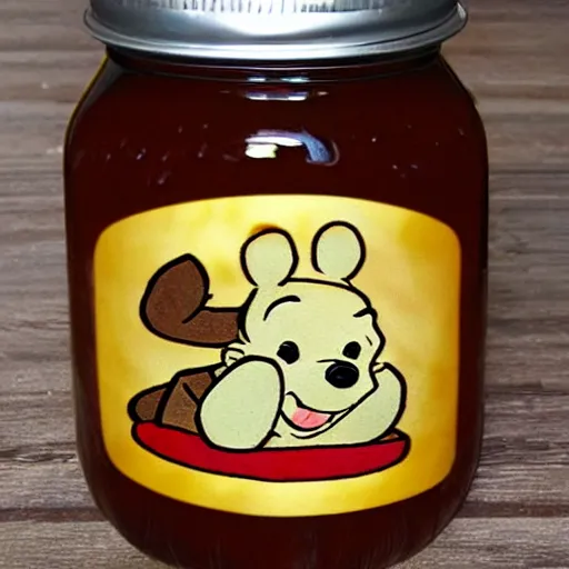 Image similar to winnie the pooh is a jar of honey