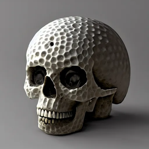 Prompt: a golf ball human skull, product photo, hyper detailed