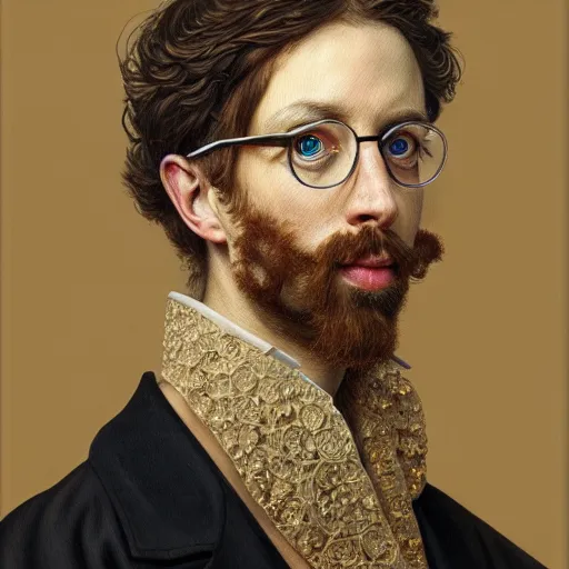 Prompt: highly detailed intricate masterpiece portrait painting of a scientist, trending on artstation.