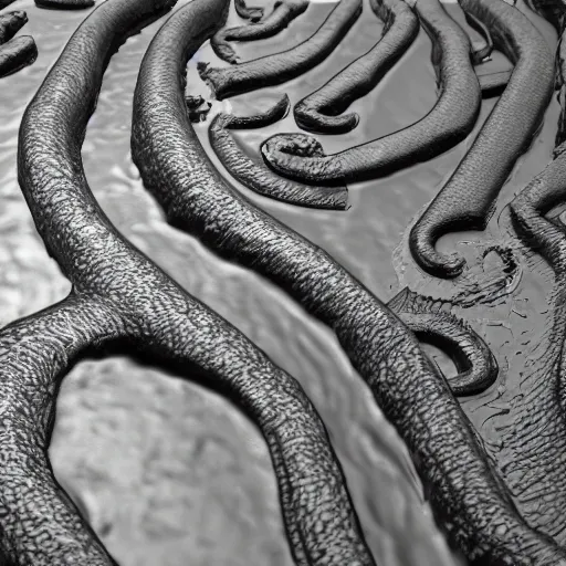 Image similar to a stream of water entering a machine made from organ shaped amphoras and producing a coin in the style of an instructions manual, 8k , octane