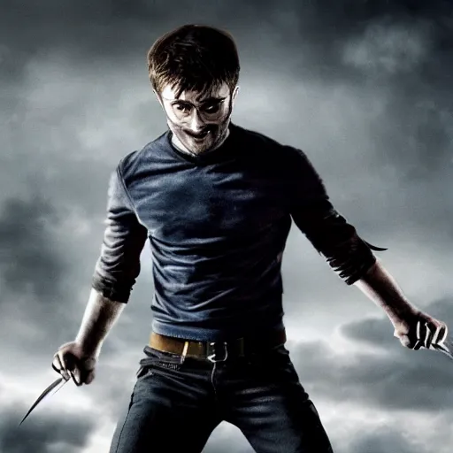 Image similar to Daniel Radcliffe as Wolverine, MCU, photo, detailed, 4k