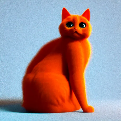 Prompt: A fuzzy orange cat sitting on planet earth, digital art, trending on artstation and unreal engine