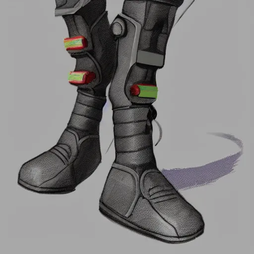 Prompt: hover boots, science fiction concept art
