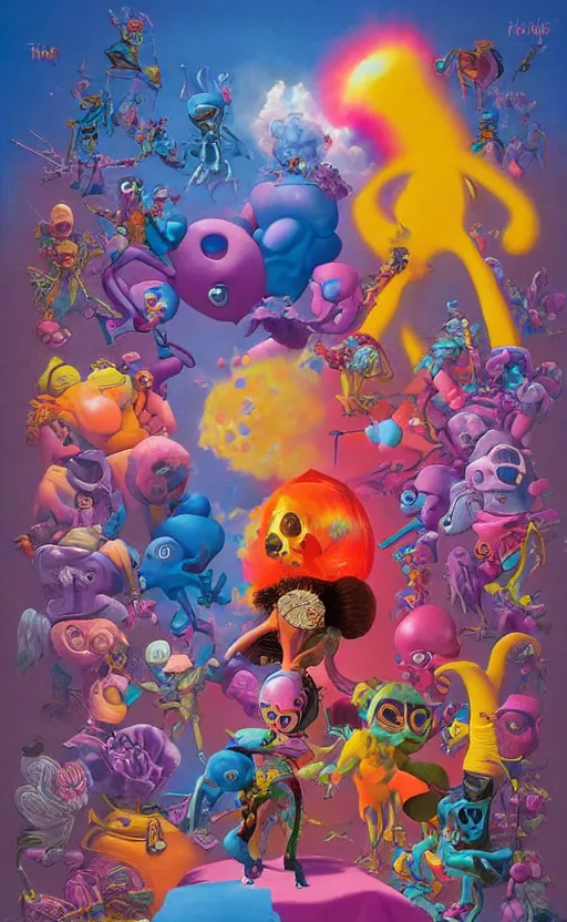 Prompt: the works of lisa frank and beksinski by pixar in the style of team fortress 2