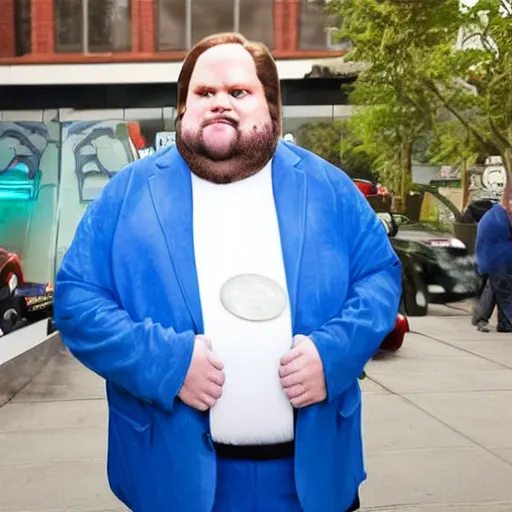 Prompt: stunning award winning hyperrealistic hdr 8 k highly detailed portrait photo of comic book guy as a real human