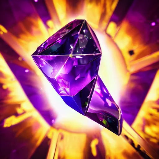 Image similar to purple powerful magic mana symbol, crystal structure, epic legends game icon, stylized digital illustration, radiating, a glowing aura, global illumination, ray tracing, hdr, unreal engine, octane render, trending on arstation, by ian pesty and katarzyna bek - chmiel