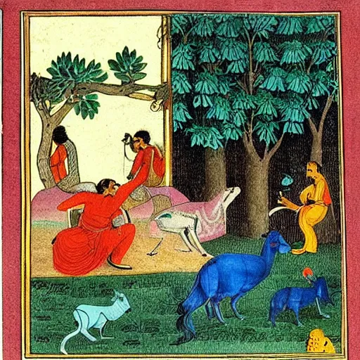 Image similar to illustrations from the panchatantra