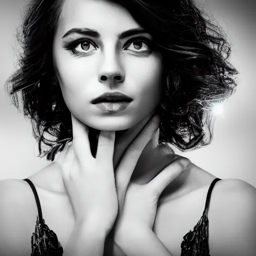 Image similar to masterpiece portrait of a beautiful woman, her face is behind a clear crystal, dark background, dramatic lighting, 200mm canon 5d f/6