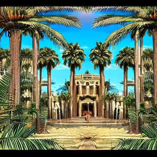 Image similar to Realistic Court of Deborah under palm tree, cinematic, establishing shot, extremely high detail, shining, photo realistic, cinematic lighting, intricate line drawings, 8k resolution