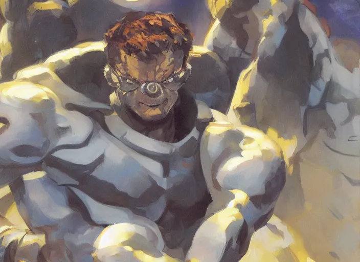 Image similar to a highly detailed beautiful portrait of the thing [ fantastic four ], by gregory manchess, james gurney, james jean