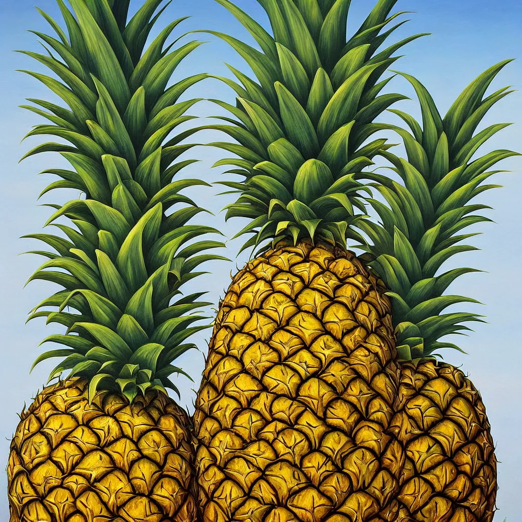 Prompt: a surrealist painting of pineapple by vladimir kush