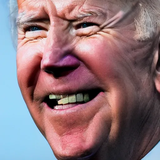 Prompt: closeup of Joe Biden with his tongue sticking out