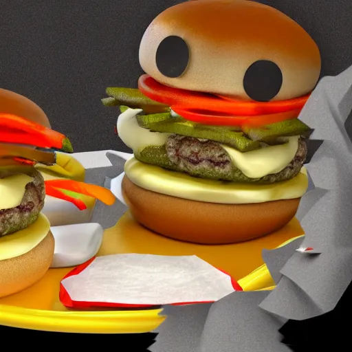 Prompt: There is a ghost in my burger spooky ghost burger, Realistic, HDR, Clear Image, HDD, Dynamic lighting,