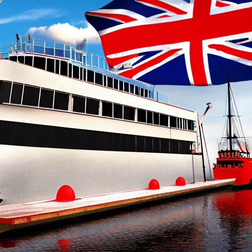 Image similar to S.S Great Britain, Bristol Harbour, Photorealistic, 3D render