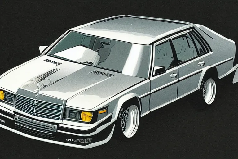 Image similar to 1 9 7 8 vector w 8 twin turbo mercedes estate, weapons, style by caspar david friedrich and wayne barlowe and ted nasmith.