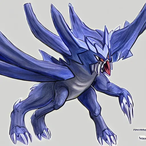 Image similar to blueprint of a new legendary pokemon, realistic, concept art