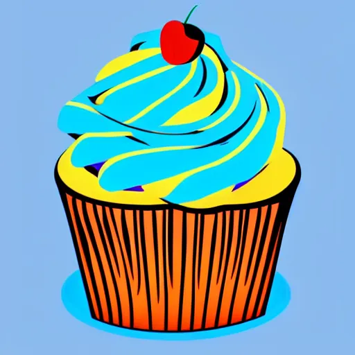 Image similar to colourful cupcake, vector style, realistically shaded