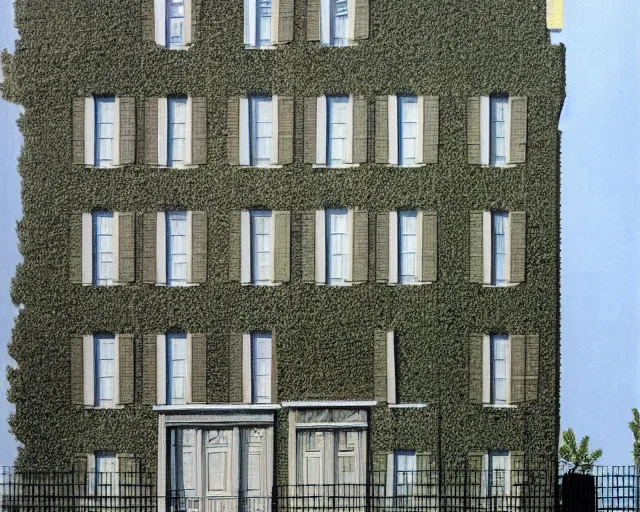 Prompt: the exterior of a house designed by rene magritte