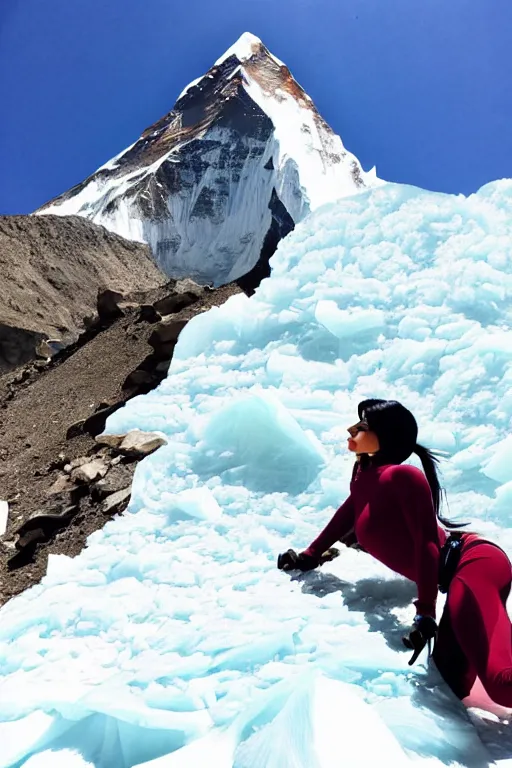 Image similar to kylie jenner mountain climbing on everest