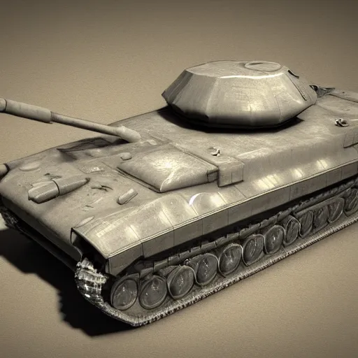 Image similar to a 3d model of a tank in the center, unreal engine