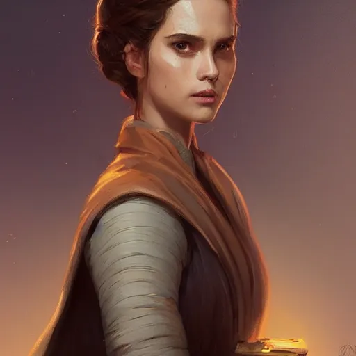 Image similar to portrait of a woman by greg rutkowski, padme amidala, star wars expanded universe, she is about 2 0 years old, highly detailed portrait, digital painting, artstation, concept art, smooth, sharp foccus ilustration, artstation hq