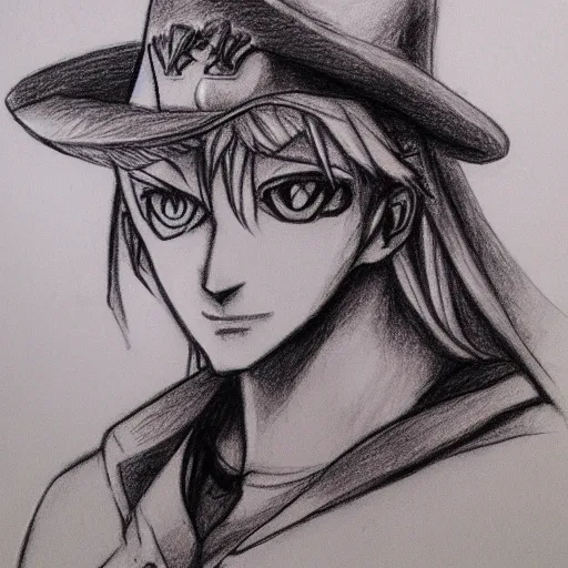 Prompt: gyro zeppeli pencil sketch