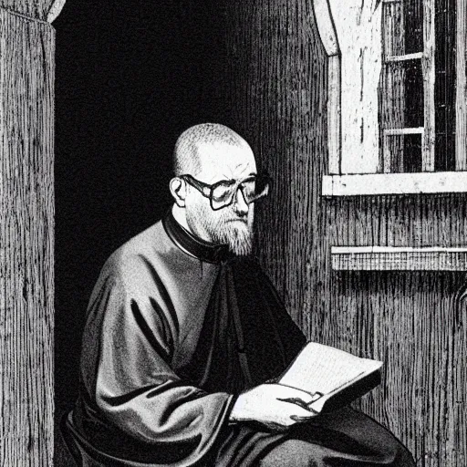 Image similar to Father McKenzie, Writing the words of a sermon that no one will hear, No one comes near, Look at him working, Darning his socks in the night when there's nobody there, What does he care?