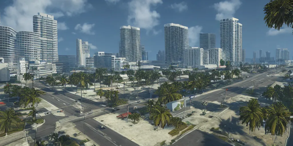 Prompt: GTA 6, Miami city, 4k detailed, unreal engine, very very well detailed image, 8k