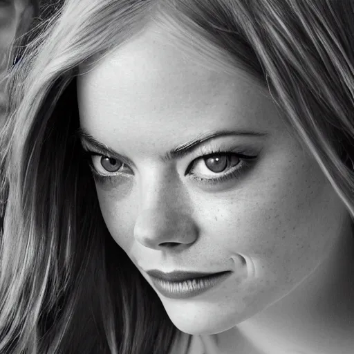 Image similar to angel emma stone, portrait, sharp focus, award winning dslr photography, clear image, global illumination, radiant lighting, intricate environment