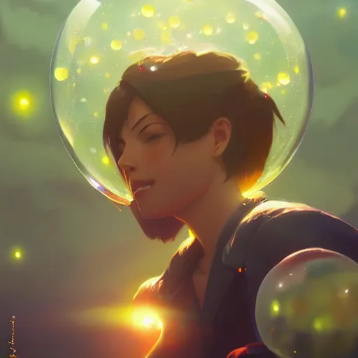 Prompt: A ultradetailed beautiful panting of a fragile and delicate bubble containing the last spark of green hope energy, oil panting, high resolution 4K, by Ilya Kuvshinov, Greg Rutkowski and Makoto Shinkai