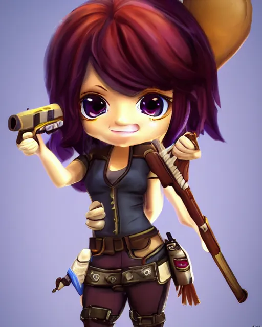 Image similar to katelynn mini cute style, highly detailed, rendered, ray - tracing, cgi animated, 3 d demo reel avatar, style of maple story, maple story gun girl, katelynn from league of legends chibi, perfect eyes, realistic eyes