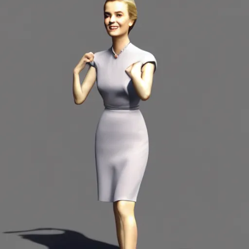 Image similar to 3 d render of grace kelly, full body photo