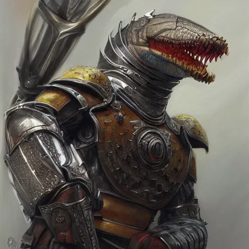 Prompt: snake animal as a realistic fantasy knight, closeup portrait art by donato giancola and greg rutkowski, digital art, trending on artstation, symmetry!!