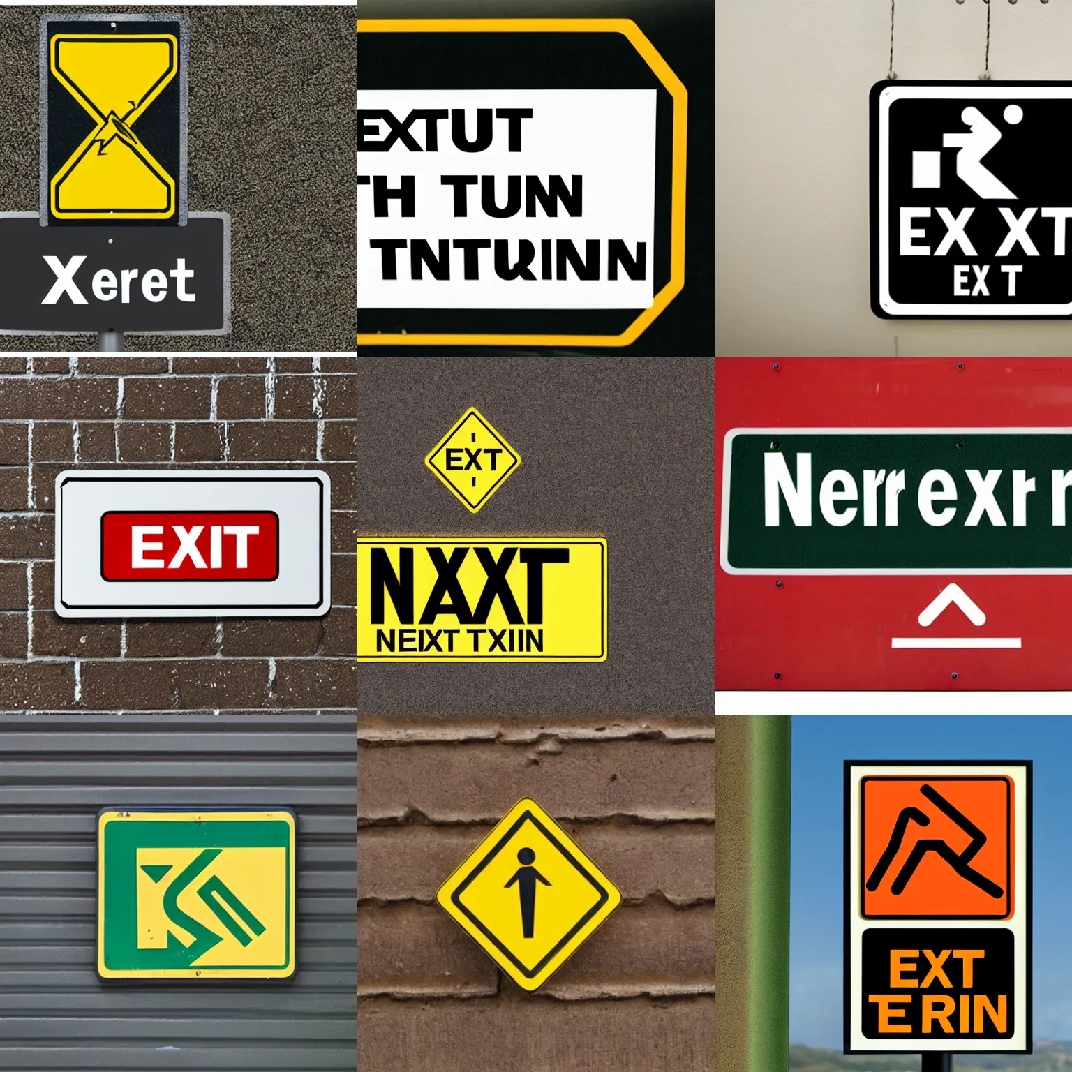 Prompt: sign with text that says 'near exit turn about'