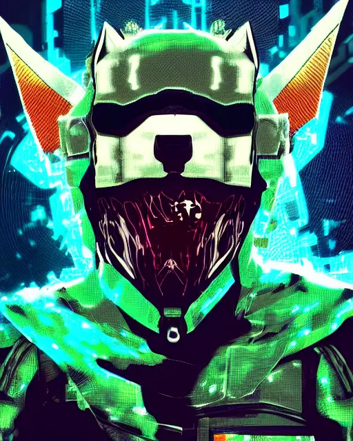Prompt: glitch art character portrait of an anthropomorphic animal combat strategy a. i. in the style of metal gear in the style of metal gear rising trending on artstation deviantart pinterest furaffinity detailed realistic hd 8 k high resolution