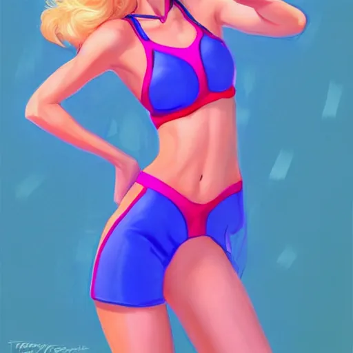 Prompt: Taylor Swift Cosplaying Lola Bunny, modeling, posing, two piece workout clothes, training bra, quality lighting, vibrant colors, maximalism, face and body details, Tooth Wu Artgerm WLOP artstation deviantart, 8k, fanart, playboy style, very very aesthetic