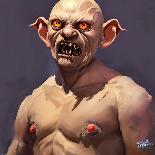 Image similar to greg manchess portrait painting of golum as overwatch character, medium shot, asymmetrical, profile picture, organic painting, sunny day, matte painting, bold shapes, hard edges, street art, trending on artstation, by huang guangjian and gil elvgren and sachin teng
