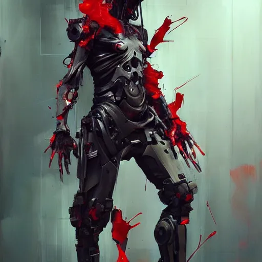 Prompt: cybernetic grim reaper, by benedick bana and artur bordalo and tom bagshaw and craig davison and guy denning and harumi hironaka, trending on artstation hq, deviantart, pinterest, 4 k uhd image