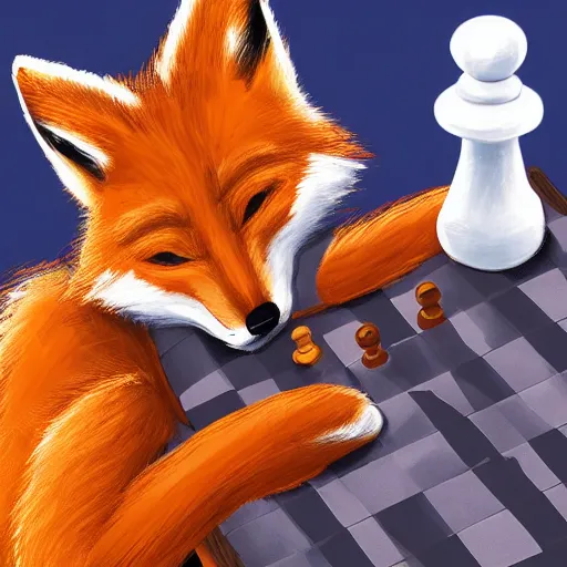 Image similar to An anthro fox playing chess, facing the viewer, trending on FurAffinity, energetic, dynamic, digital art, highly detailed, FurAffinity, anthro, furry, anthro, high quality, digital fantasy art, FurAffinity, favorite, character art