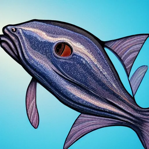 Image similar to A fish wearing fake eyelashes on its eyes, digital art, photorealistic