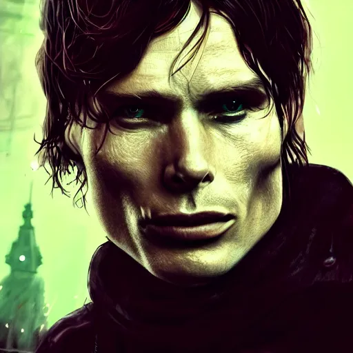 Image similar to cillian murphy portrait, dystopia core, apocalyptic, armor, warrior, dramatic, sharp focus, fiction, neon, fantasy, hyper detailed, digital art, trending in artstation, cinematic lighting, studio quality, smooth render, unreal engine 5 rendered, octane rendered, art style and nixeu and wlop and krenz cushart