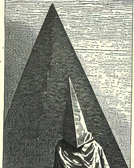 Image similar to illustration of pyramid head from the dictionarre infernal, etching by louis le breton, 1 8 6 9, 1 2 0 0 dpi scan