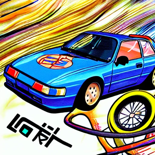 Prompt: moskwic initial d, anime art