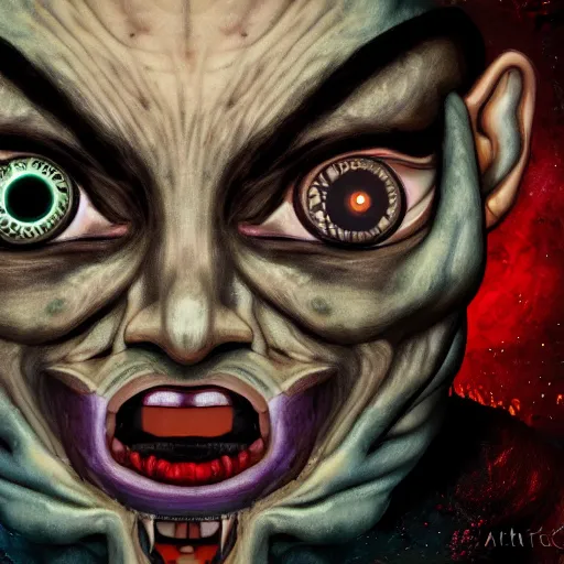 Image similar to man with exaggerated large spiral eyes and drooling mouth under media mind control trending on artstation, mixed media, 8 k ultra