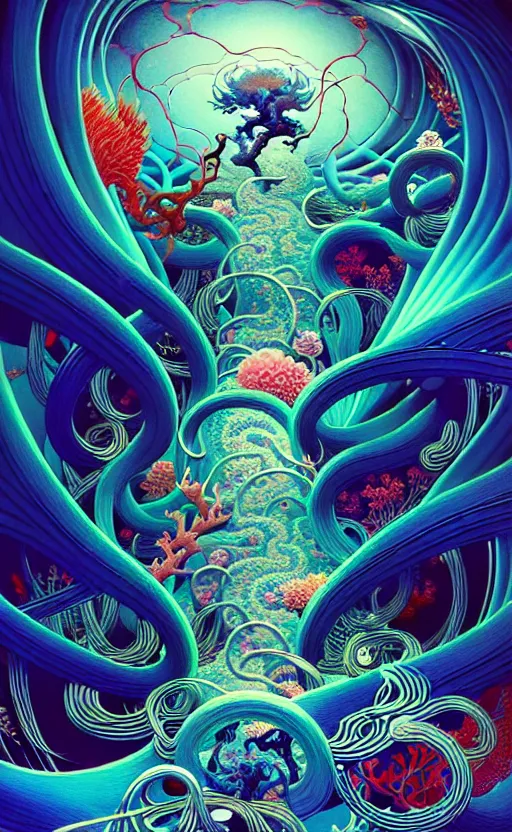 Image similar to a whirlwind of souls rushing inside the metaverse, gorgeous, great barrier reef, intricate, in the style of jin kagetsu, james jean and wlop, valentin serov style, hyper - detailed, hypersharp focus, intricate concept art, digital painting, ambient lighting, 4 k, hdt, artstation trending on gsociety, trending on artstationhq, hyper quality