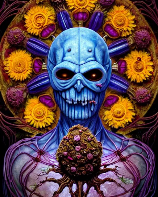 Image similar to the platonic ideal of flowers, rotting, insects and praying of cletus kasady carnage thanos dementor doctor manhattan chtulu mandelbulb mandala spirited away bioshock davinci the witcher, d & d, fantasy, ego death, decay, dmt, psilocybin, art by artgerm and steve mccurry and giuseppe arcimboldo