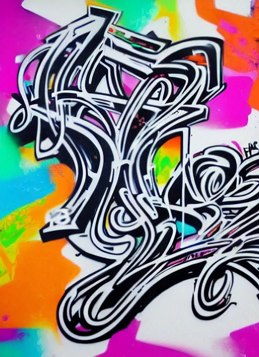 Image similar to beautiful graffiti on white background paper