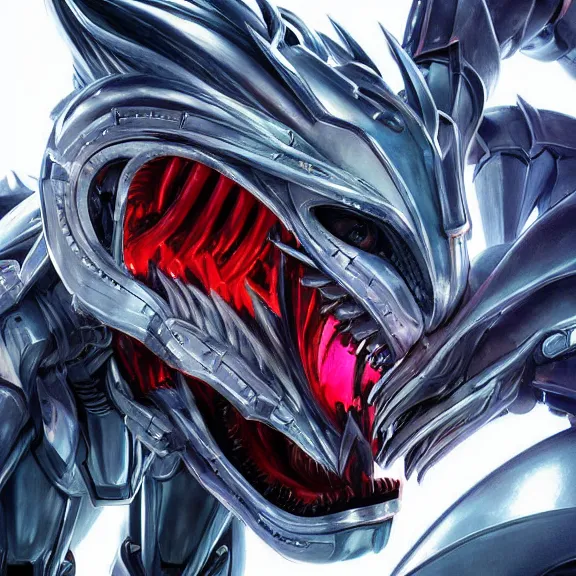 Prompt: detailed maw shot of a gigantic elegant beautiful stunning hot anthropomorphic robot mecha female dragon, swallowing a tiny human, with sleek silver metal armor and cat ears, OLED visor over eyes, the human being dragon food, food pov, prey pov, micro pov, vore, digital art, mawshot, dragon vore, furry art, high quality, 8k 3D realistic, macro art, micro art, Furaffinity, Deviantart, Eka's Portal, G6