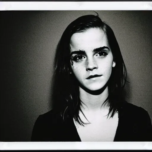 Prompt: Polaroid of Emma Watson by Wong Kar-Wai