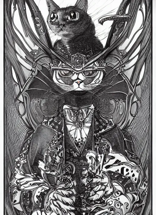 Prompt: cat dragon victorian era by miyazaki hayao manga style symmetrical concept art, super - resolution, ultra - hd, 1 0 8 0 p,